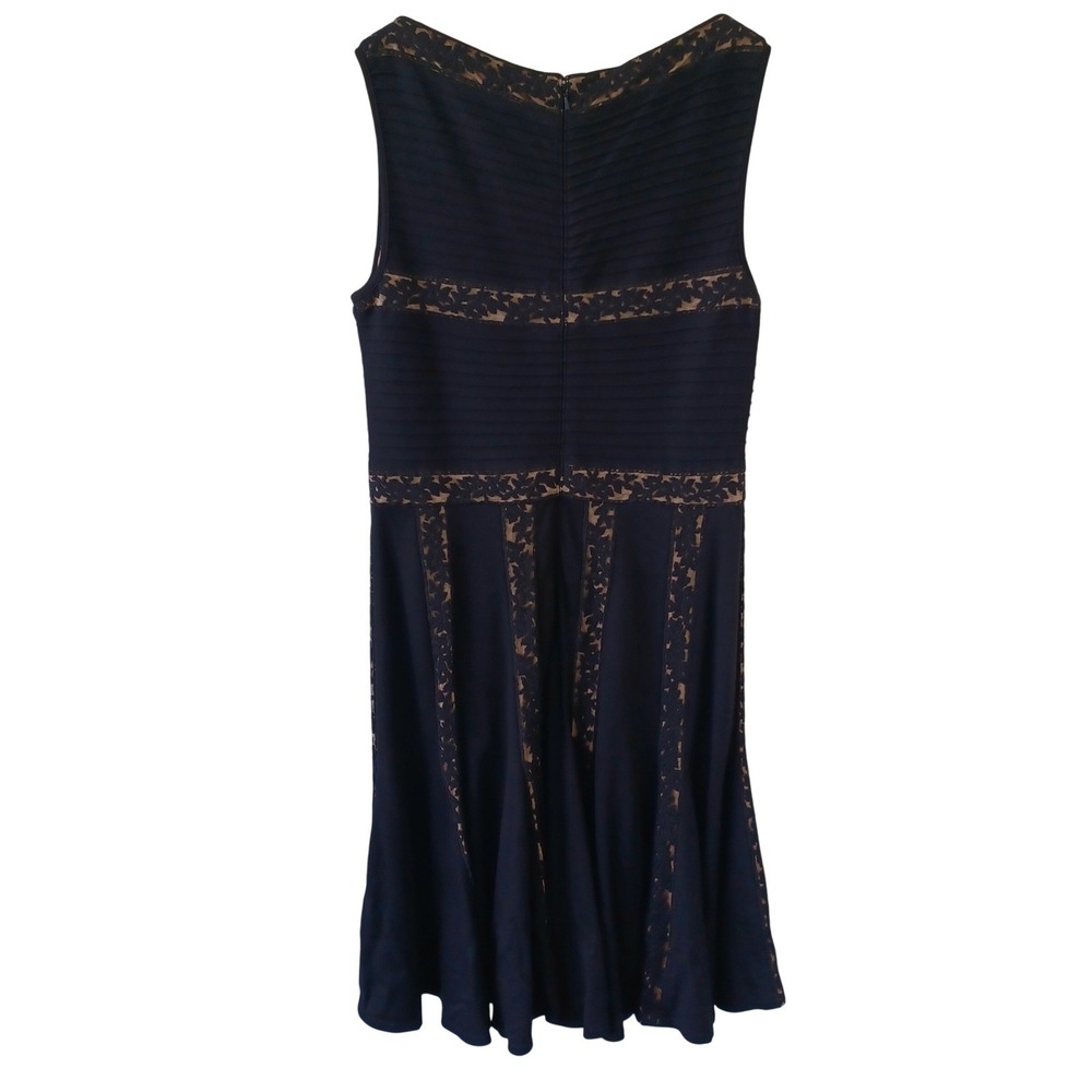Tadashi Shoji‎ Black Lace Pintuck Fit and Flare Midi Dress Womens XL - Picture 12 of 14